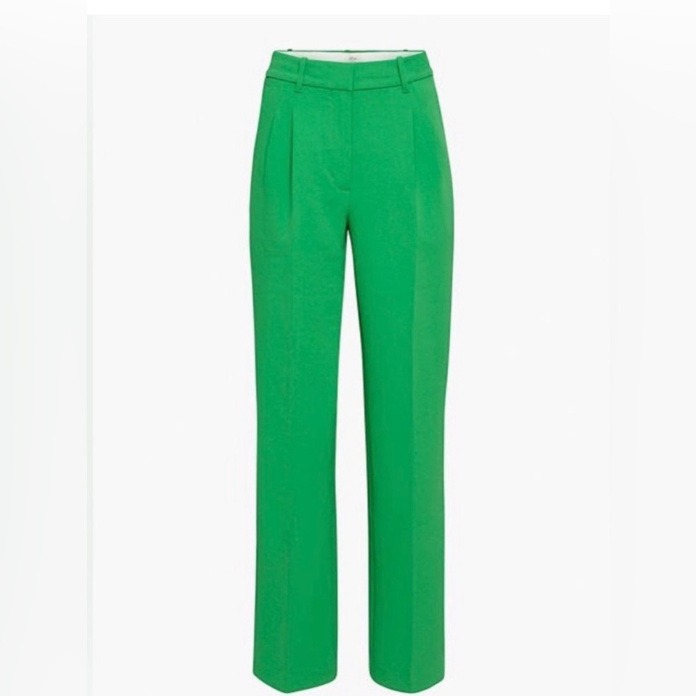 Aritzia Effortless Wilfred Pants in Gloss Green